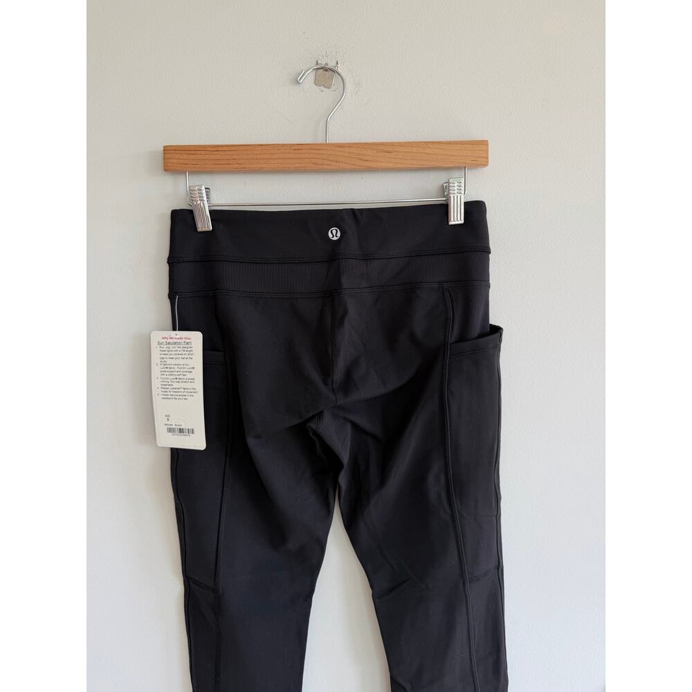 Lululemon Sun Salutation Pant Full-On Luon Activewear Leggings Black 8 NWT - Picture 9 of 9